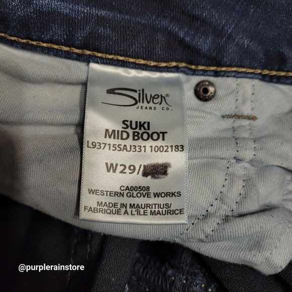 Silver Jeans 29 Suki Bootcut Mid Rise Tummy Control Open Button Flap Western - Picture 7 of 14
